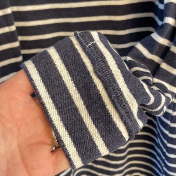 Maurices cold shoulder navy/white striped dress size medium - Picture 2 of 11